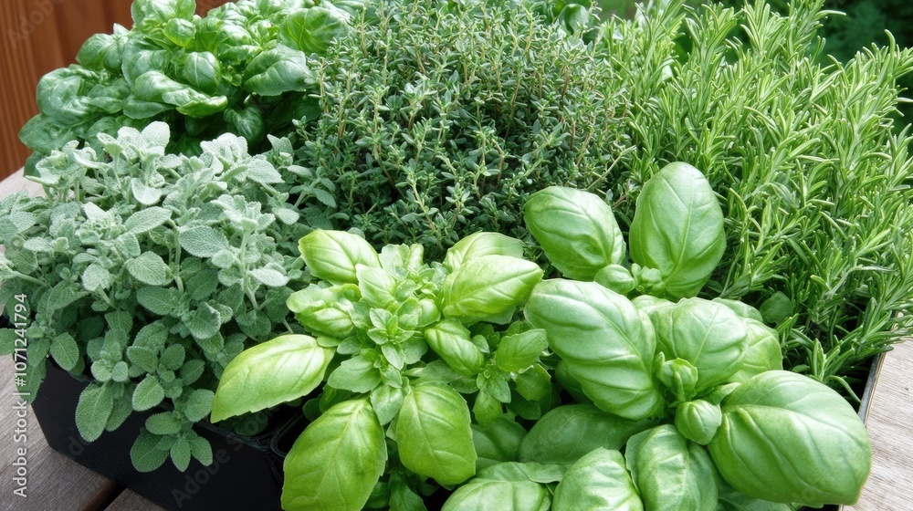 Fresh Herbs Collection in Vibrant Green Colors Fresh Herbs Collection in Vibrant Green Colors