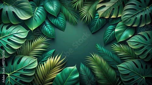 Wallpaper Mural Tropical leaf background in dark green tones, Tropical, Leaf, Background, Dark, Green, Foliage, Nature, Exotic, Botanical Torontodigital.ca