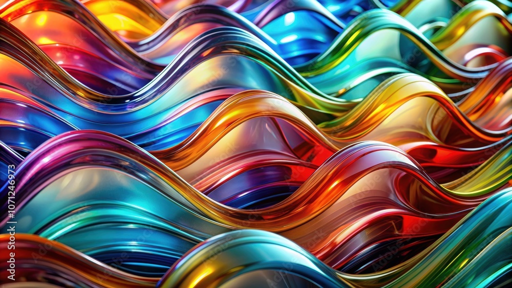 Abstract background of dynamic, wavy glass forms in varying opacities and colors, abstract, composition, glass Abstract background of dynamic, wavy glass forms in varying opacities and colors, abstract, composition, glass