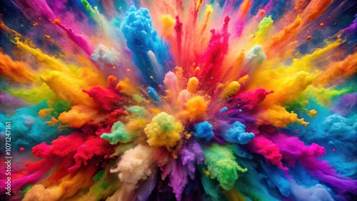 Colorful explosion of bright paint, explosion, colorful, vibrant, paint, burst, artistic, creative, abstract, vivid, vibrant