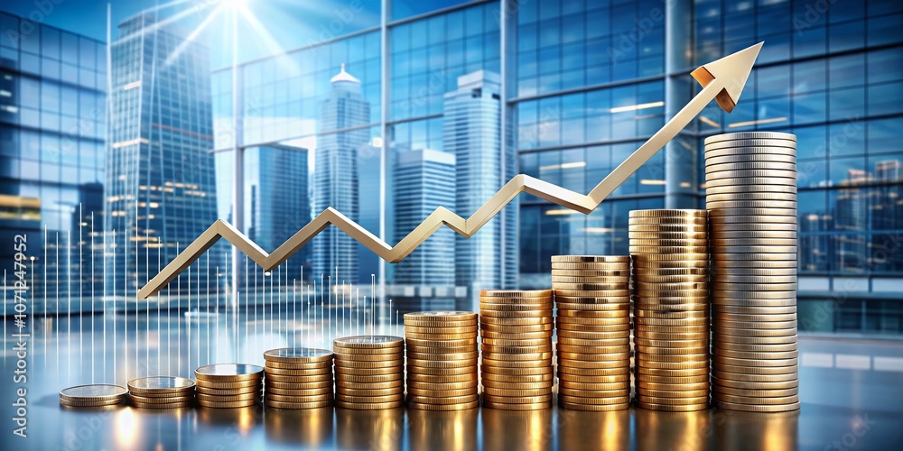 Fototapeta premium Transparent PNG 3D Illustration of Profit Gaining Elements in Architectural Photography Style for Business Growth and Financial Success Concepts