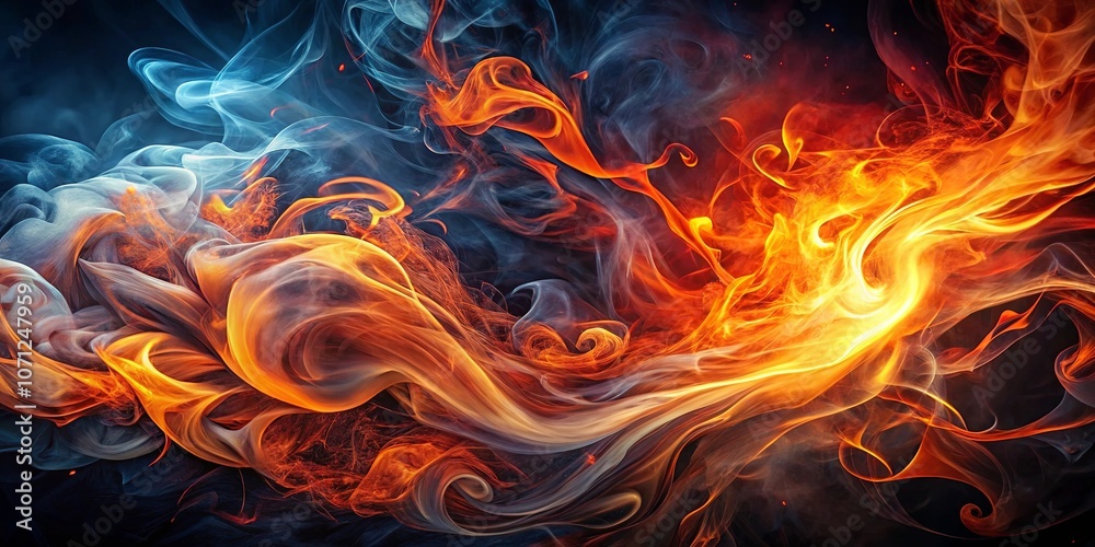 Abstract Dance of Fire and Smoke, A Dramatic Choreography of Heat and Vapor Abstract Dance of Fire and Smoke, A Dramatic Choreography of Heat and Vapor