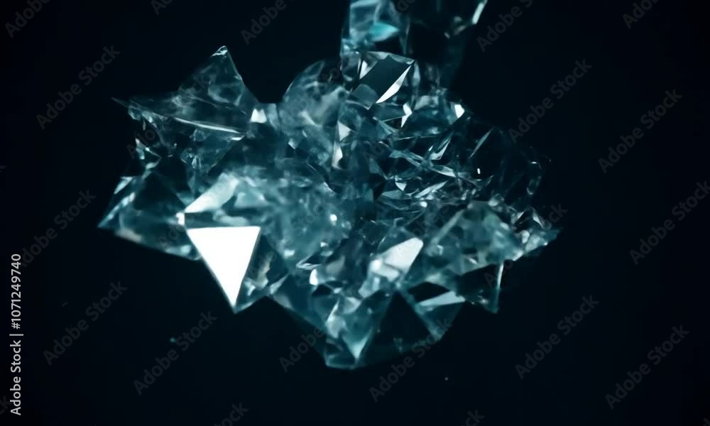 Smashed glass dark background