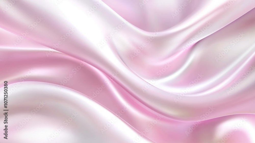 Fototapeta premium Ethereal Collagen Fiber Flow - 3D Render Illustration of Tranquil Pink and Cream Background, Ultra-Detailed Visualization of Serenity
