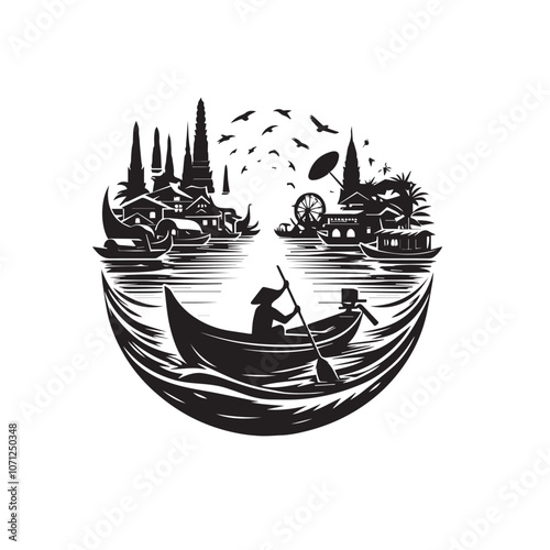 "Silhouette of a Boat on Water"
"Boat Silhouette at Sea"
"Silhouette of a Boat with Sail"