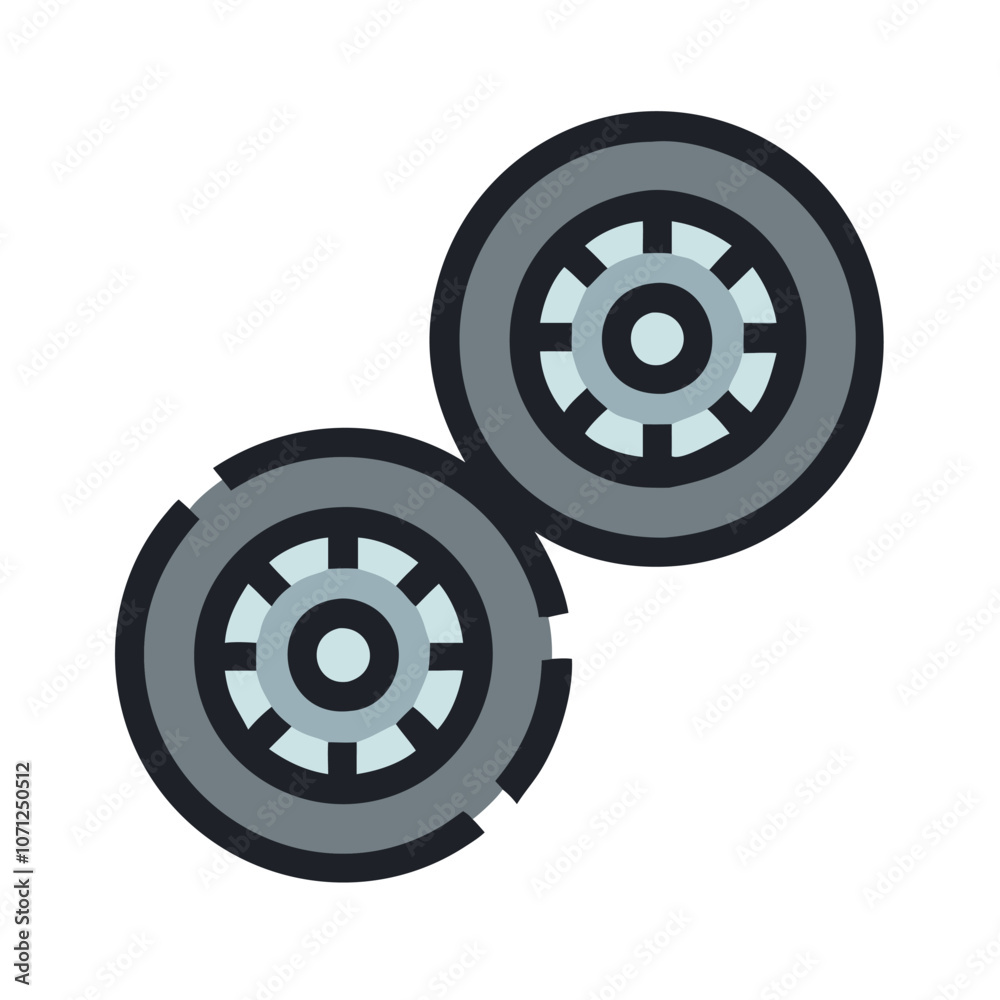 Pair of Stylized Gray Car Wheels, Illustration of two gray car wheels with a modern, stylized rim design, representing automotive parts, tires, and vehicle performance.
Pair of Stylized Gray Car Wheels, Illustration of two gray car wheels with a modern, stylized rim design, representing automotive parts, tires, and vehicle performance.