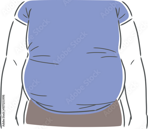 お腹の大きな肥満男性のイラスト素材