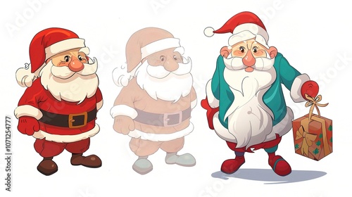 Charming Hand Drawn Cartoon Santa Claus - Bringing the Jolly, Festive, and Whimsical Spirit of Christmas to Life