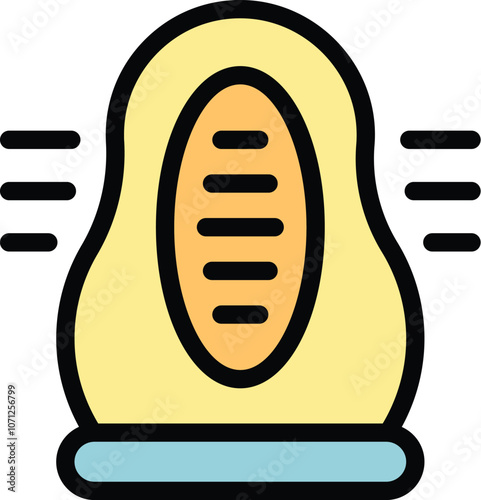 Electric heater emitting heat waves warming room