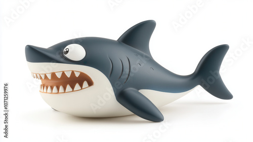 playful shark illustration with cartoonish design, featuring wide grin and exaggerated features, perfect for children themes or playful decor photo