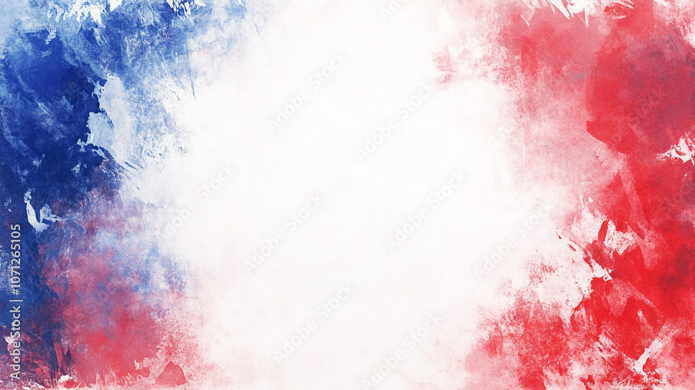 Obraz premium Colorful abstract representation of the French flag with textured blue and red shades