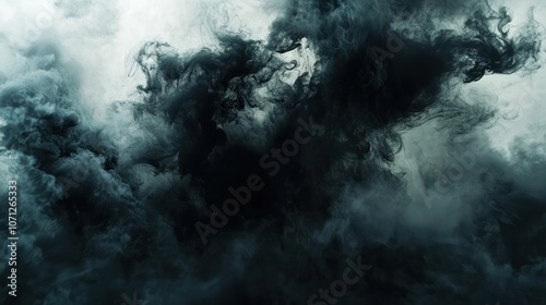 Dense black smoke swirling in a threatening cloud, filling the atmosphere.