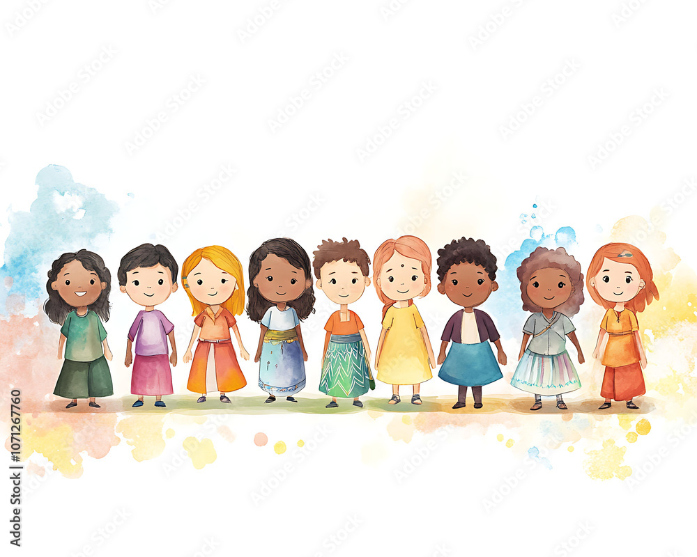 Cultural Diversity and Inclusion illustration, Diverse Chibi Characters Celebrating Unity and Inclusion Cultural Diversity and Inclusion illustration, Diverse Chibi Characters Celebrating Unity and Inclusion