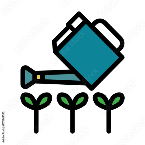 Watering Icon in Color Lineal Color. Flat Outline Style