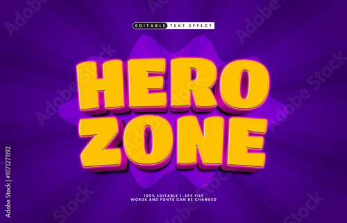 hero zone editable text effect with a hero and kids text style