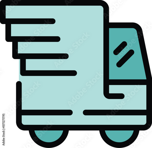 Simple icon of a delivery truck moving fast, perfect for projects related to shipping and logistics