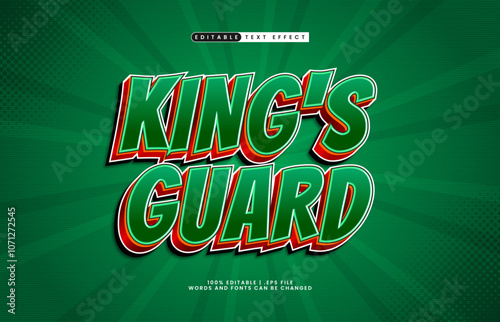 kings guard editable text effect with a knight and game text style