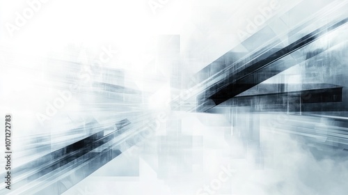 Blurry Abstract Image of Gray Buildings in Motion