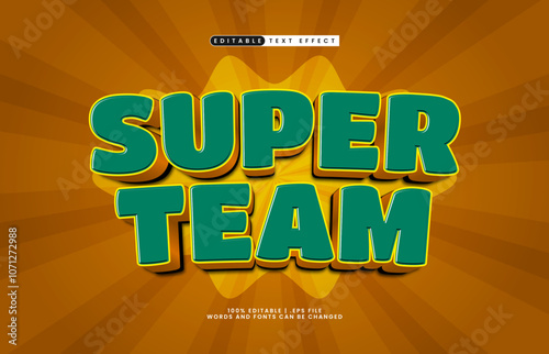 super team editable text effect with a hero and kids text style