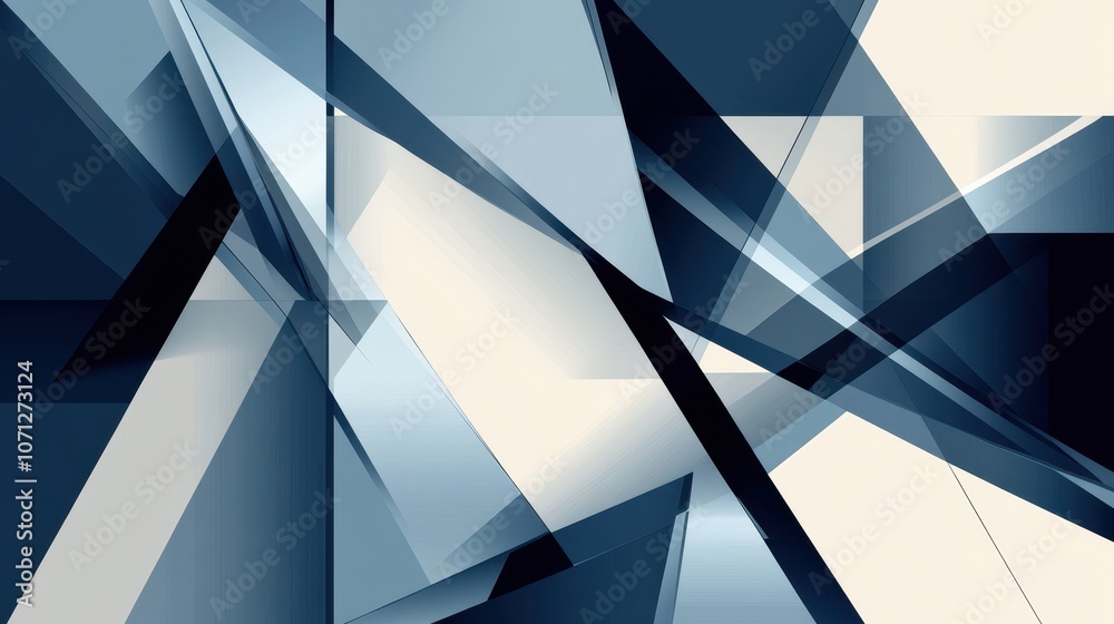 Abstract Geometric Background with Blue and White Triangles and Shapes. Abstract Geometric Background with Blue and White Triangles and Shapes.