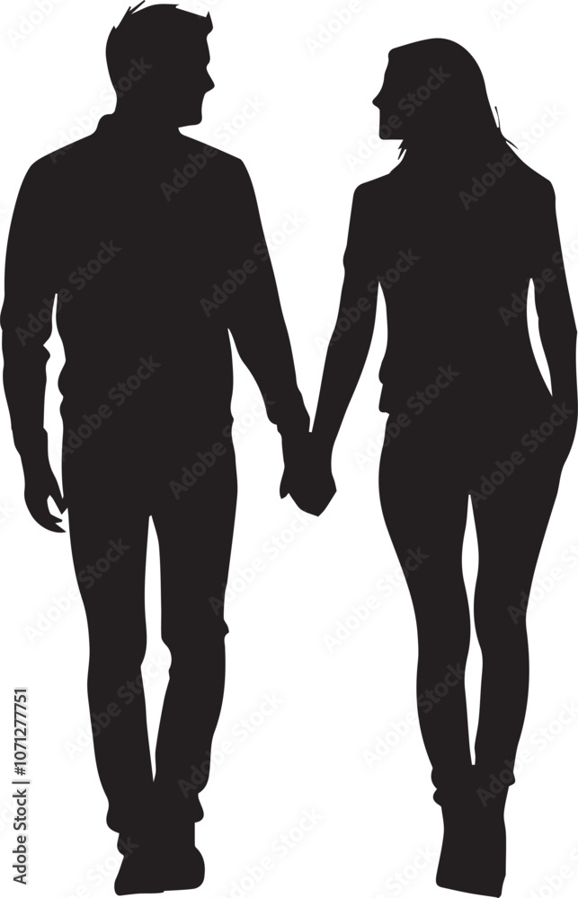 Couple Holding hand black silhouette graphic vector Couple Holding hand black silhouette graphic vector