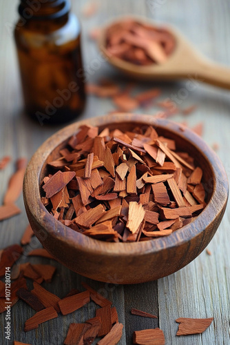 Red sandalwood chips photo