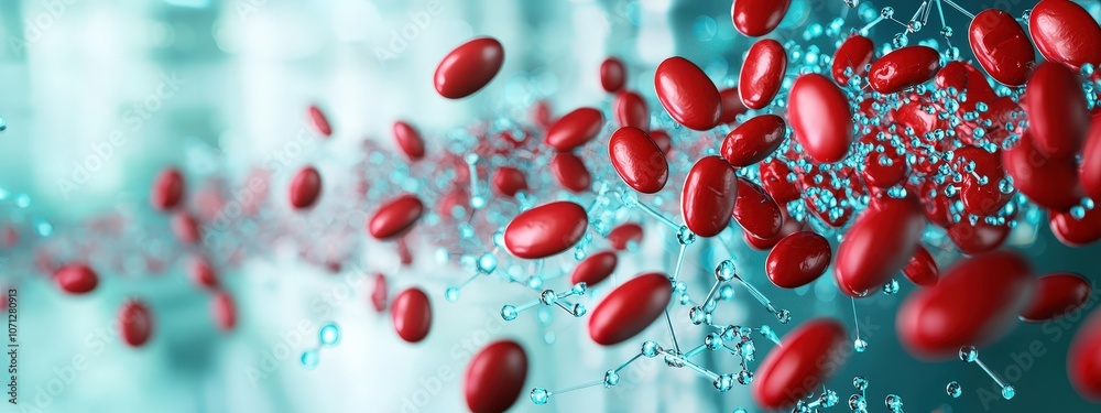 Health chart with animated lipid particles in motion Health chart with animated lipid particles in motion