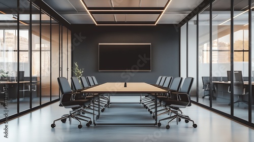 ガラス壁に囲まれたモダンな会議室 | Modern Conference Room with Glass Walls