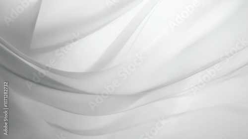 Abstract White Fabric Draped with Soft Light and Shadows