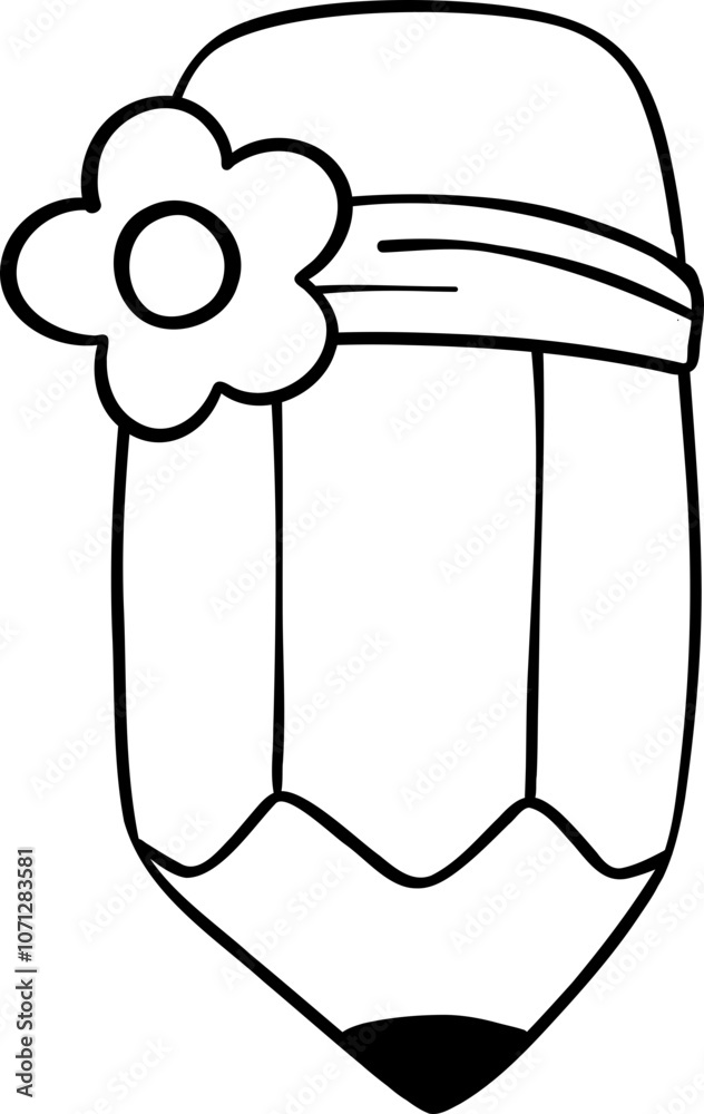 School supplies pencil doodle outline School supplies pencil doodle outline