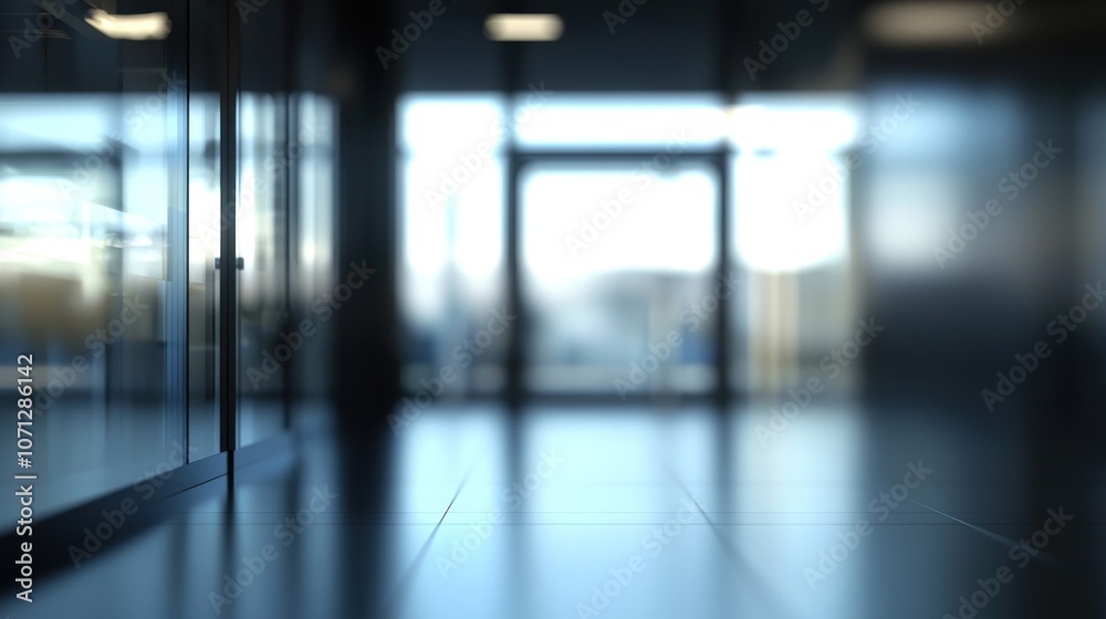 custom made wallpaper toronto digitalBlurred office interior background with a blurred door and glass wall, blurry bokeh light effect for a business concept design. High-quality photo, taken with a telephoto lens in realistic daylight.