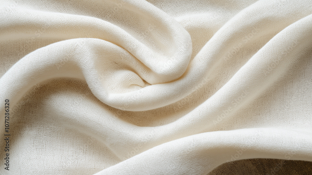 Soft, textured cream fabric draping elegantly
Soft, textured cream fabric draping elegantly