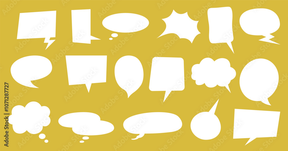 Blank speech bubbles, chatting box, message box for poster, comics text Blank speech bubbles, chatting box, message box for poster, comics text