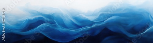 Abstract Blue and White Swirling Painting