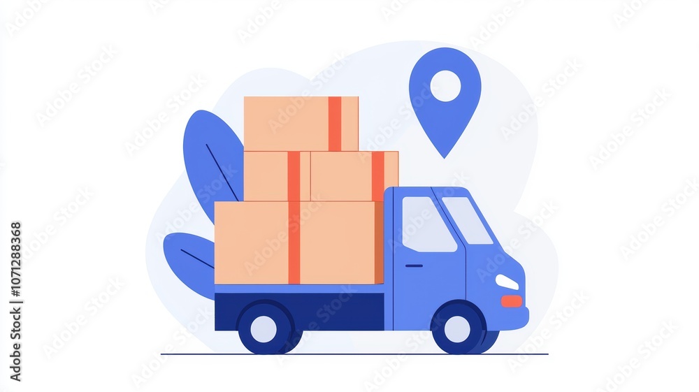 Delivery Logistics Flat Design Illustration Delivery Logistics Flat Design Illustration