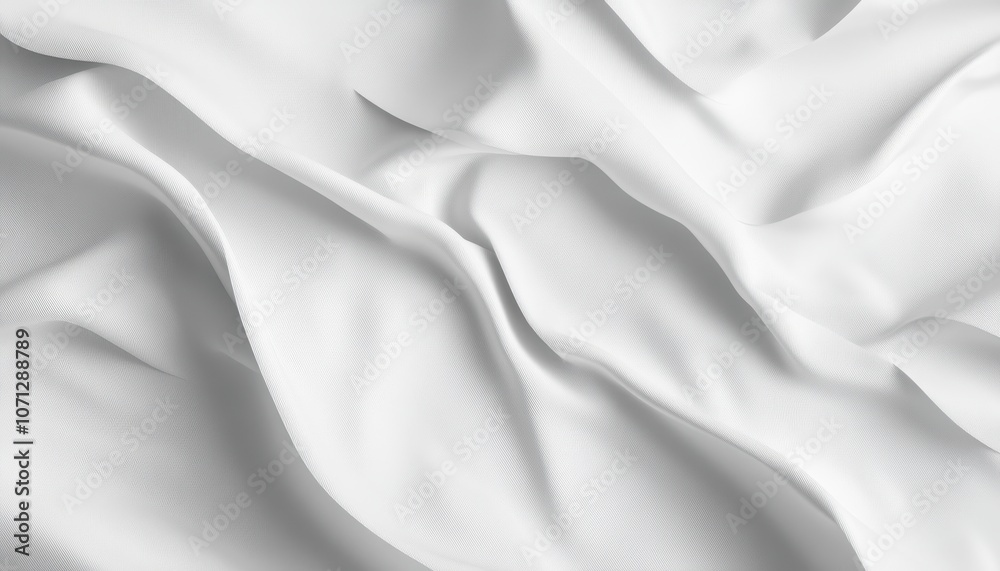 Obraz premium Abstract White Fabric Draped in Soft, Gentle Waves