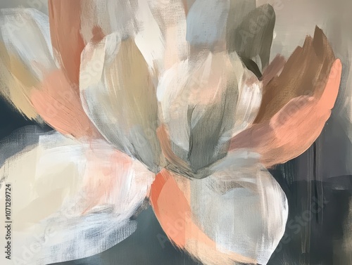 Abstract Painting of a Flower with Soft Tones photo