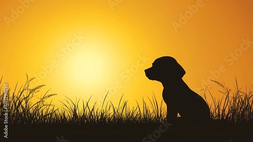 Puppy Silhouette Vector, Capturing the Playful and Adorable Shape of a Dog in Simple, Clean Lines