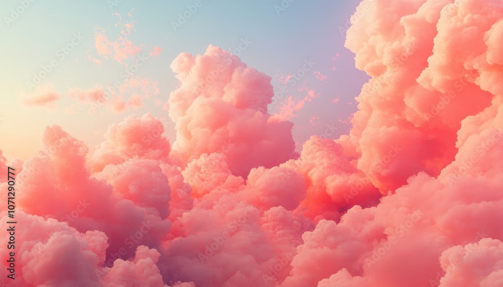 Pink and White Fluffy Clouds in the Sky Pink and White Fluffy Clouds in the Sky