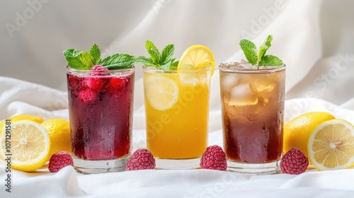 Refreshing Summer Drinks with Raspberry and Lemon