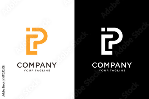 modern minimalist LP logo design