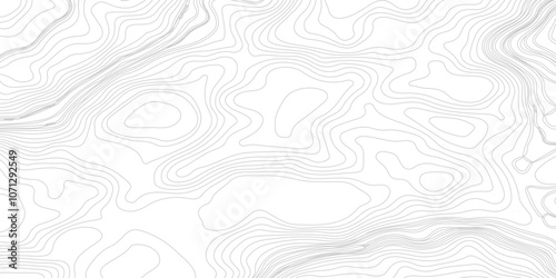 Black on white contours vector topography stylized height of the lines. The concept of a conditional geography scheme and the terrain path. Ultra wide