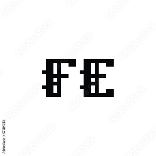 FE monogram logo design letter text name symbol monochrome logotype alphabet character simple logo