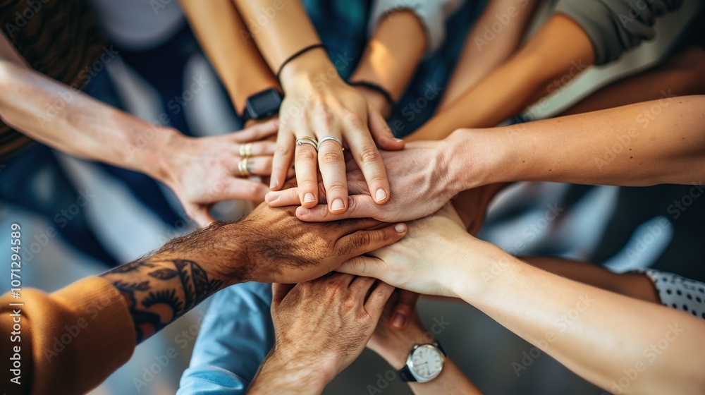 Hands Together, Unity and Teamwork Hands Together, Unity and Teamwork