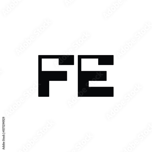 FE monogram logo design letter text name symbol monochrome logotype alphabet character simple logo