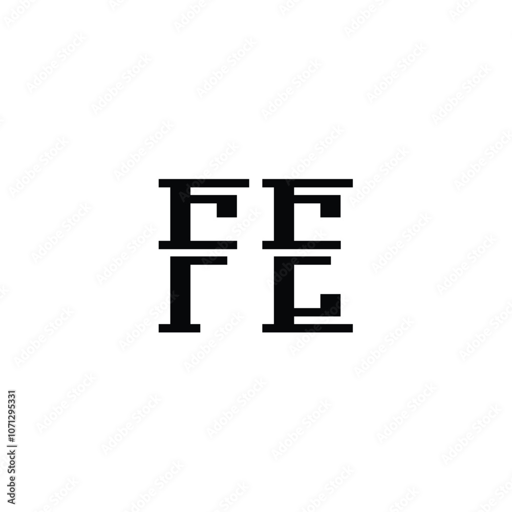 Obraz premium FE monogram logo design letter text name symbol monochrome logotype alphabet character simple logo
