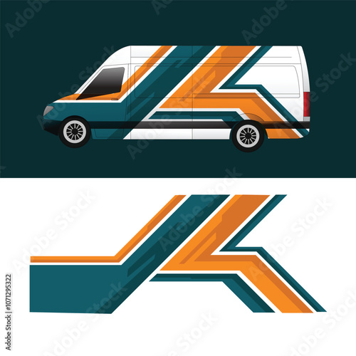 vector design sticker background body cargo van