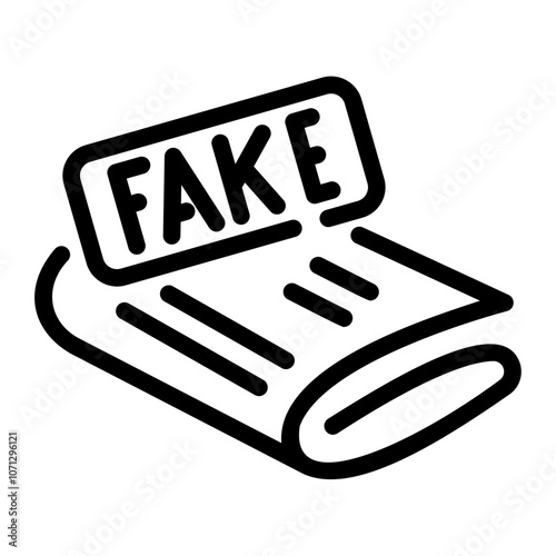 fake news Line Icon