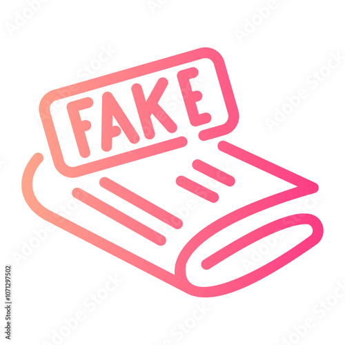 fake news Line Gradient Icon