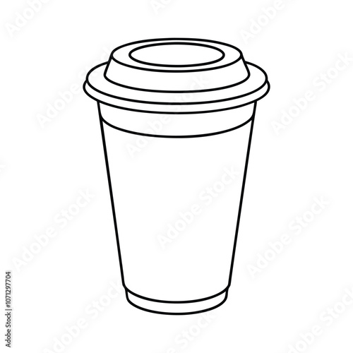 Starbucks Coffee Cup Vector Illustration - Minimalist Design for Cafe Branding, Beverage Icons, and Coffeehouse Art photo